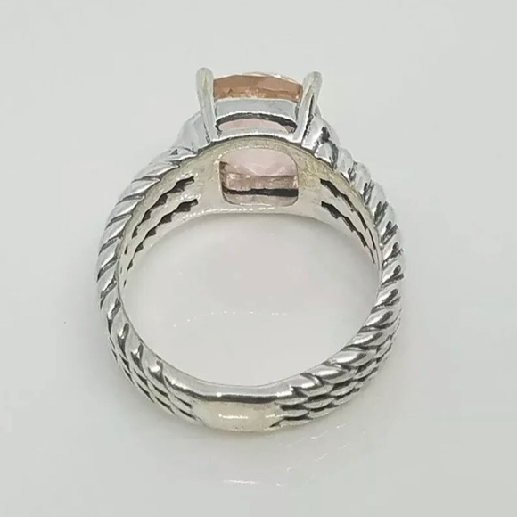 David Yurman Petite Morganite Diamond Wheaton Ring - Picture 5 of 5